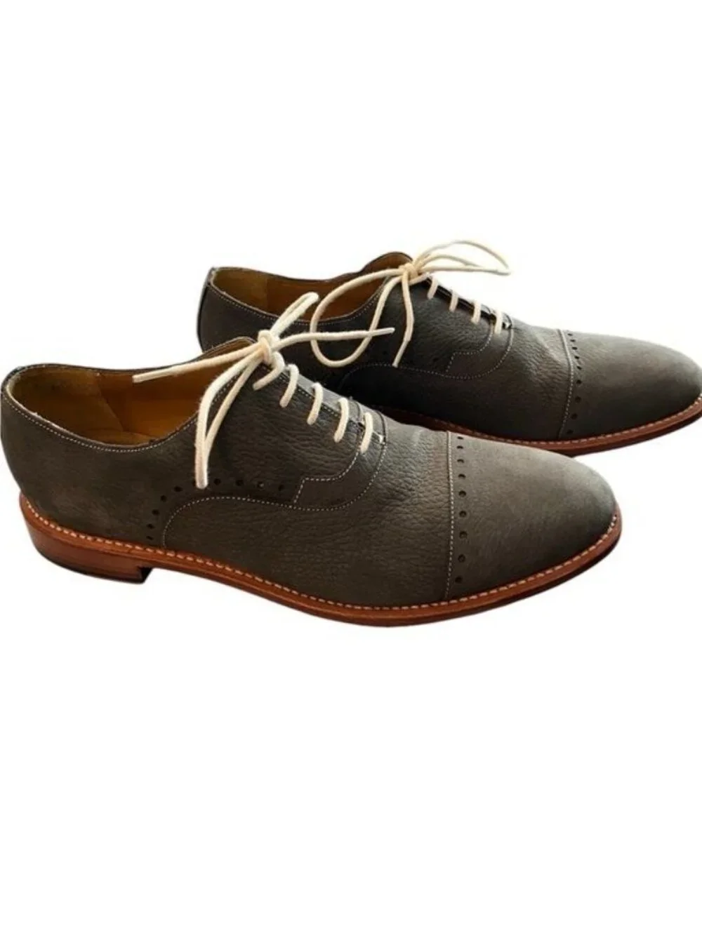 Michael Bastian Men’s Leather Upper Oxford Tie Shoes Size 11 Dark Gray